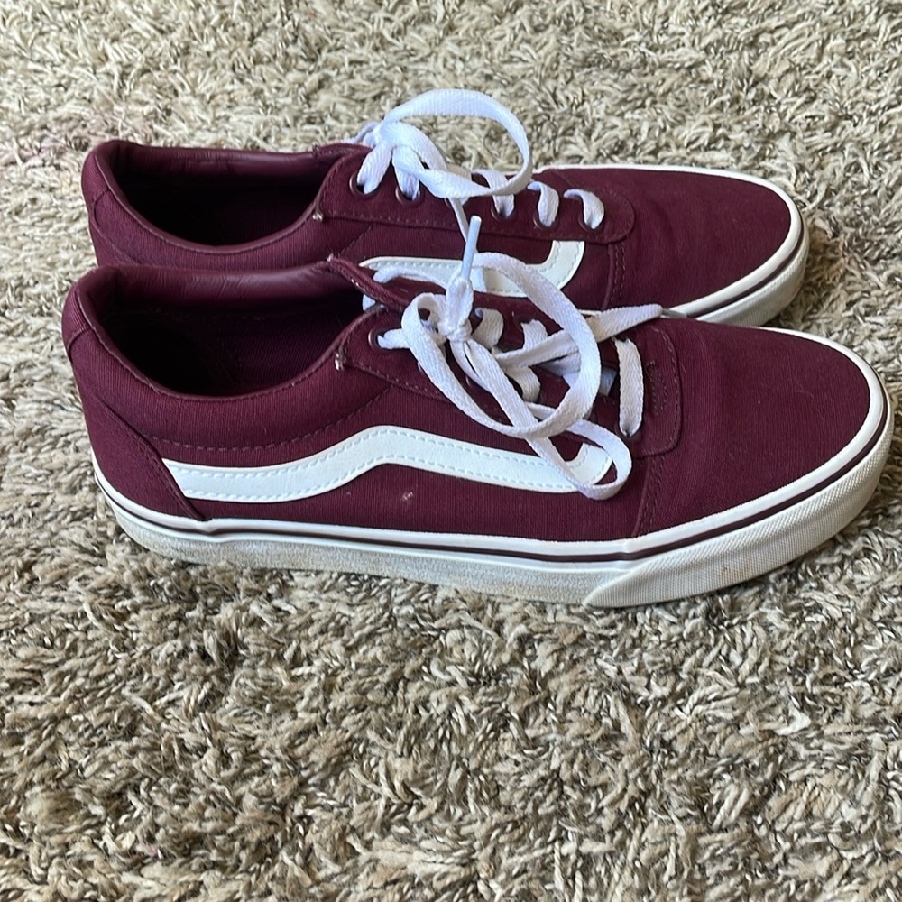 maroon vans low tops